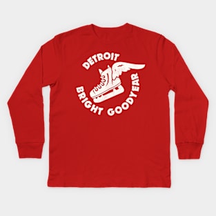 Defunct Detroit Bright Goodyear Hockey Team Kids Long Sleeve T-Shirt